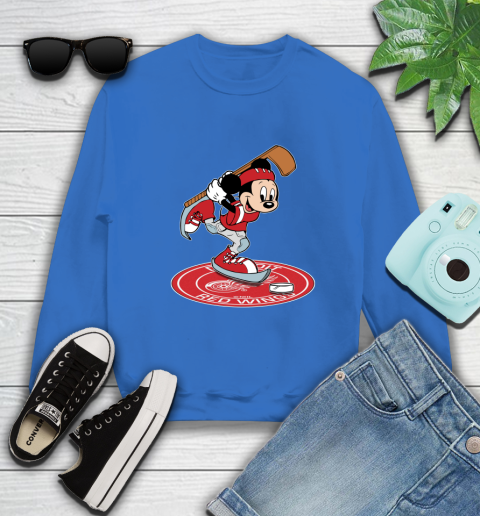 NHL Hockey Detroit Red Wings Cheerful Mickey Disney Shirt Sweatshirt 9