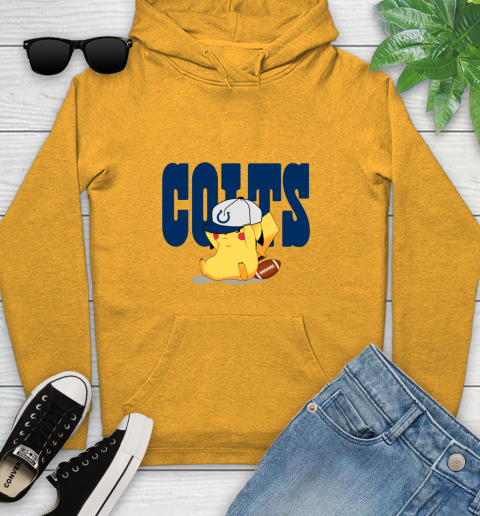 NFL Pikachu Football Sports Indianapolis Colts Youth Hoodie 3