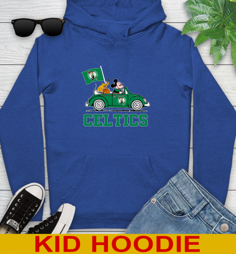 NBA Basketball Boston Celtics Pluto Mickey Driving Disney Shirt Youth Hoodie 10
