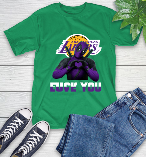 NBA Los Angeles Lakers Deadpool Love You Fuck You Basketball T-Shirt 7