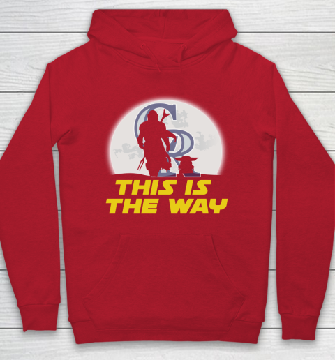 Colorado Rockies MLB Baseball Star Wars Yoda And Mandalorian This Is The Way Hoodie 7