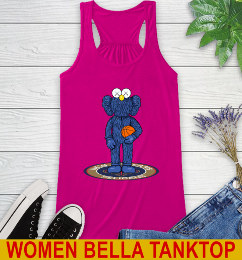 NBA Basketball New Orleans Pelicans Kaws Bff Blue Figure Shirt Racerback Tank 9 NBA Basketball New Orleans Pelicans Kaws Bff Blue Figure Shirt Racerback Tank - Image 9