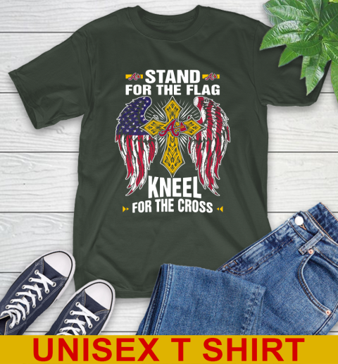 MLB Baseball Atlanta Braves Stand For Flag Kneel For The Cross Shirt T-Shirt - Image 7