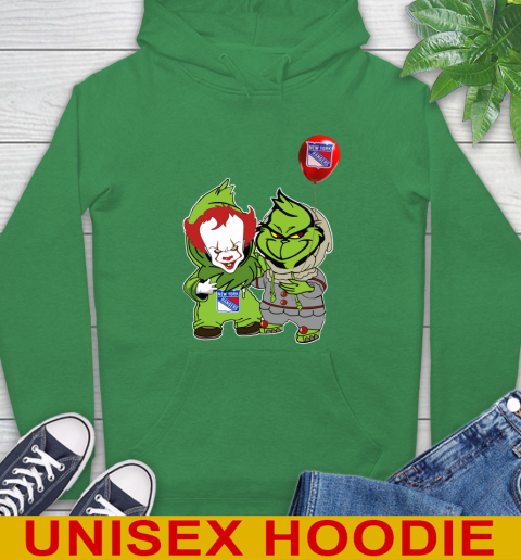 New York Rangers Baby Pennywise Grinch Christmas NHL Hockey Hoodie 8
