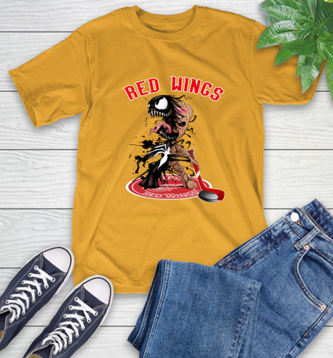 NHL Detroit Red Wings Hockey Venom Groot Guardians Of The Galaxy T-Shirt 3