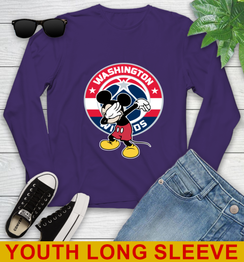 Washington Wizards NBA Basketball Dabbing Mickey Disney Sports Youth Long Sleeve 5