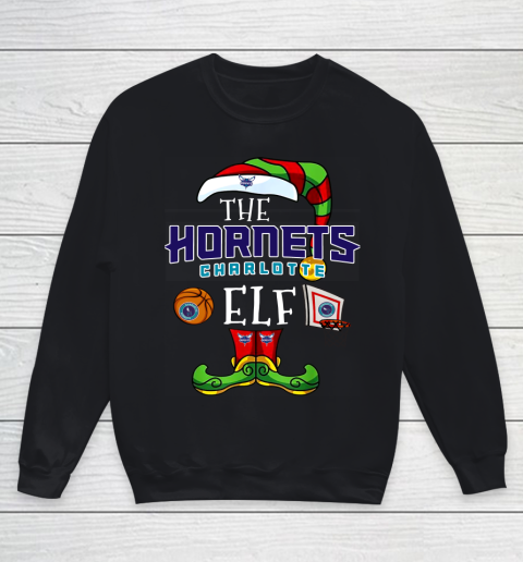 Charlotte Hornets Christmas ELF Funny NBA Youth Sweatshirt