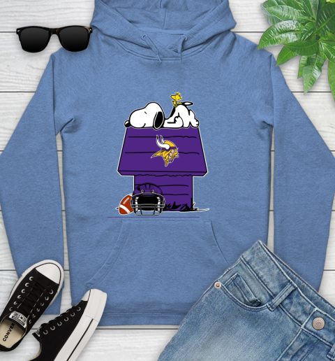 Minnesota Vikings NFL Football Snoopy Woodstock The Peanuts Movie Youth Hoodie 12
