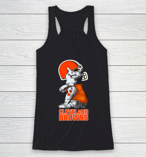 NFL Football My Cat Loves Cleveland Browns Racerback Tank
