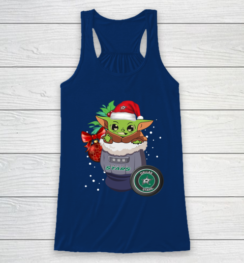Dallas Stars Christmas Baby Yoda Star Wars Funny Happy NHL Racerback Tank 8 Dallas Stars Christmas Baby Yoda Star Wars Funny Happy NHL Racerback Tank - Image 8