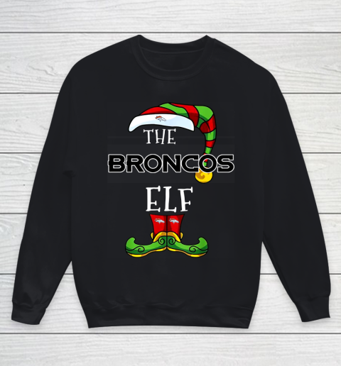 Denver Broncos Christmas ELF Funny NFL Youth Sweatshirt