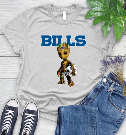 Buffalo Bills NFL Football Groot Marvel Guardians Of The Galaxy Women's T-Shirt
