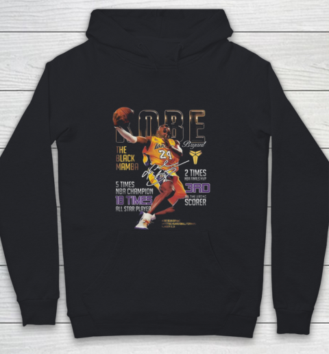 Kobe Bryant The Black Mamba 5 Times NBA Champions Signatures Youth Hoodie