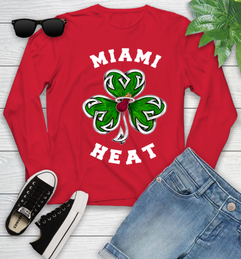 NBA Miami Heat Three Leaf Clover St Patrick's Day Basketball Sports Youth Long Sleeve 11