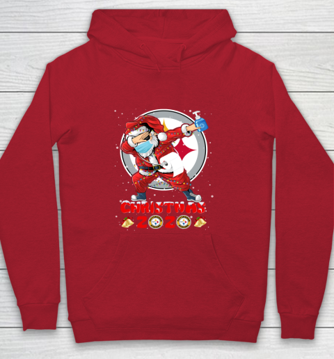 Pittsburgh Steelers Funny Santa Claus Dabbing Christmas 2020 NFL Youth Hoodie 7