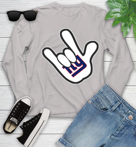 New York Giants NFL Football Mickey Rock Hand Disney Youth Long Sleeve 12