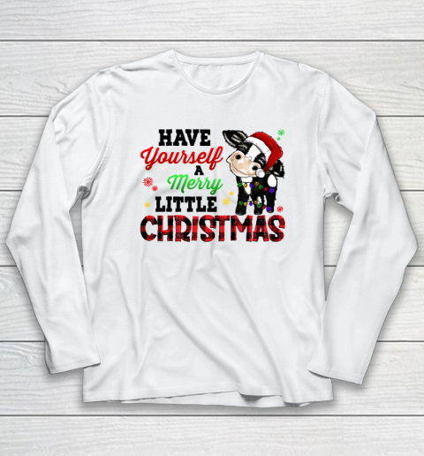 Have Yourself Merry Little Christmas Santa Cow Pajama Long Sleeve T-Shirt