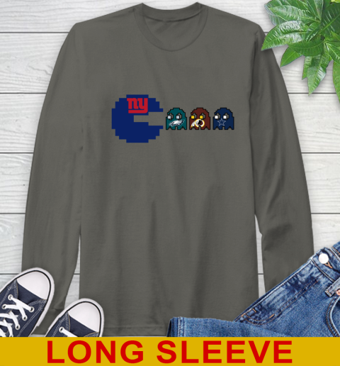 New York Giants NFL Football Pac Man Champion Long Sleeve T-Shirt 8