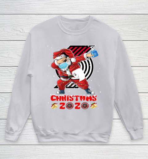 Portland Trail Blazers Funny Santa Claus Dabbing Christmas 2020 NBA Youth Sweatshirt 3