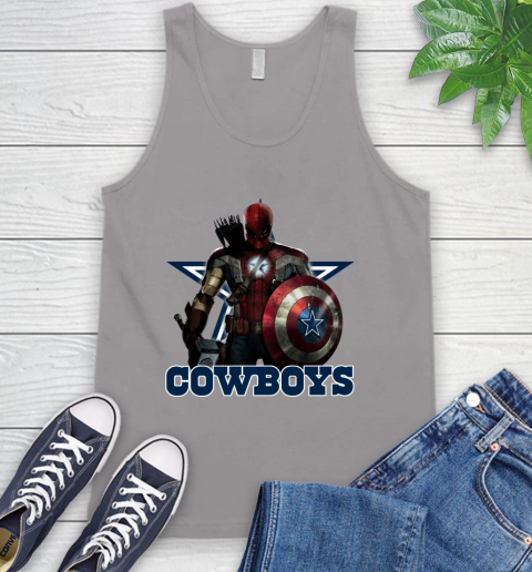 NFL Captain America Thor Spider Man Hawkeye Avengers Endgame Football Dallas Cowboys Tank Top 4