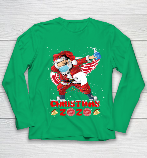 Detroit Red Wings Funny Santa Claus Dabbing Christmas 2020 NHL Youth Long Sleeve 4