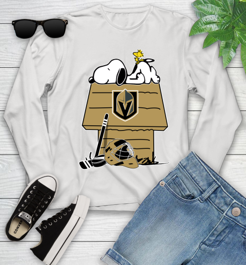 Vegas Golden Knights NHL Hockey Snoopy Woodstock The Peanuts Movie Youth Long Sleeve
