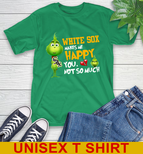 MLB Chicago White Sox Makes Me Happy You Not So Much Grinch Baseball Sports T-Shirt 7