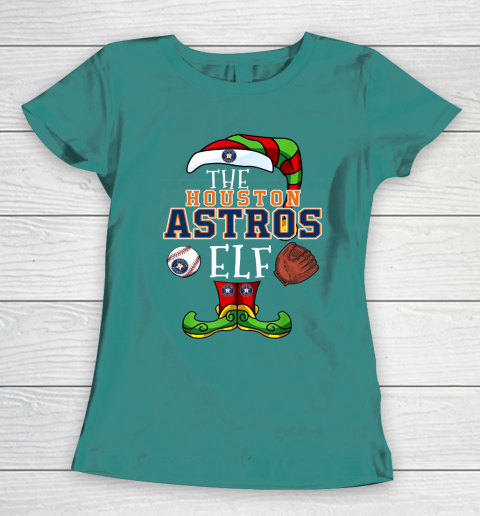 Houston Astros Christmas ELF Funny MLB Women's T-Shirt 10