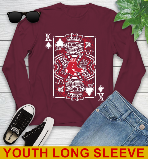 Boston Red Sox MLB Baseball The King Of Spades Death Cards Shirt Youth Long Sleeve 6