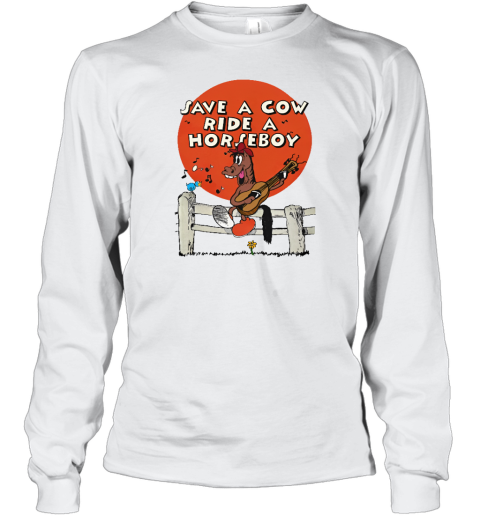 Save A Cow Ride A Horse Boy Long Sleeve T