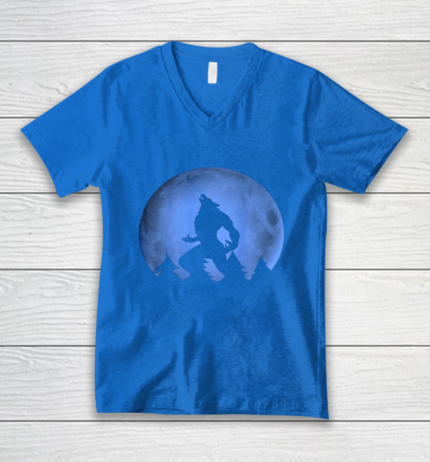 Werewolf Blue Moon wolf full moon on Halloween costume 2020 V-Neck T-Shirt 5