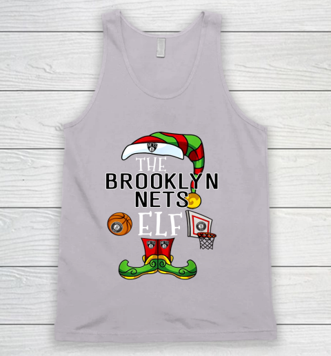 Brooklyn Nets Christmas ELF Funny NBA Tank Top - Image 4
