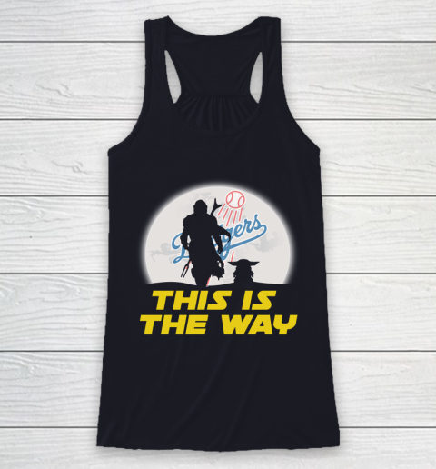 Los Angeles Dodgers MLB Baseball Star Wars Yoda And Mandalorian This Is The Way Racerback Tank 7