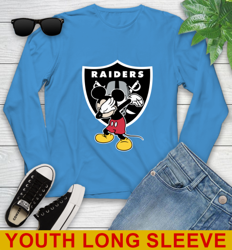 Oakland Raiders NFL Football Dabbing Mickey Disney Sports Youth Long Sleeve 8
