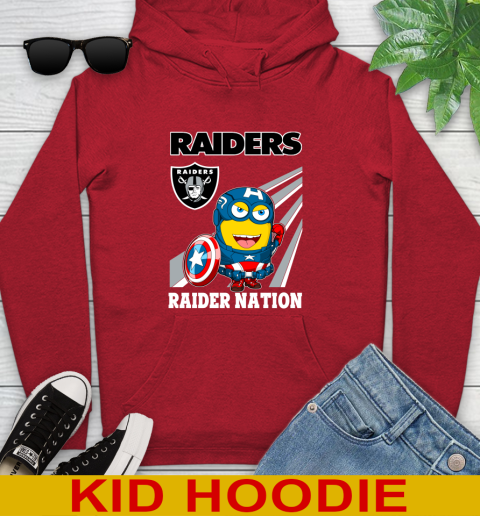 NFL Football Oakland Raiders Captain America Marvel Avengers Minion Shirt Youth Hoodie 11