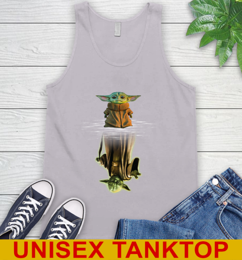 Mandalorian Baby Yoda star wars water reflection Tank Top 3