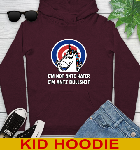 Chicago Cubs MLB Baseball Unicorn I'm Not Anti Hater I'm Anti Bullshit Youth Hoodie 8 Chicago Cubs MLB Baseball Unicorn I'm Not Anti Hater I'm Anti Bullshit Youth Hoodie - Image 8