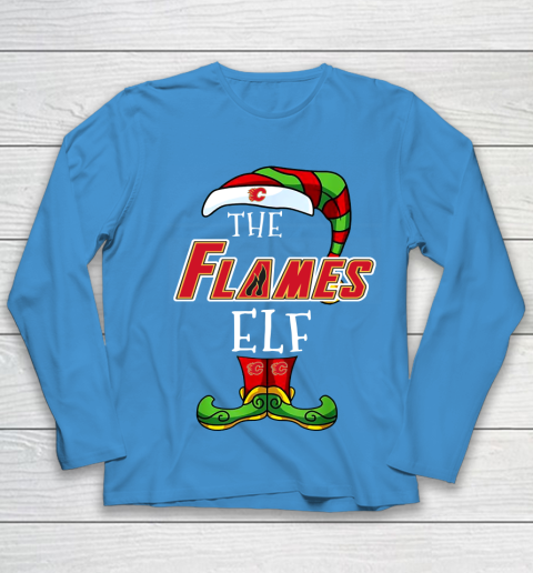 Calgary Flames Christmas ELF Funny NHL Youth Long Sleeve 5