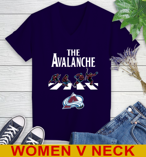 NHL Hockey Colorado Avalanche The Beatles Rock Band Shirt Women's V-Neck T-Shirt 3