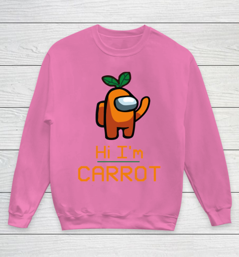 Among Us Shirt IM CARROT ORANGE AMONG A7 Youth Sweatshirt 3