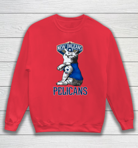 NBA Basketball My Cat Loves New Orleans Pelicans Sweatshirt 7