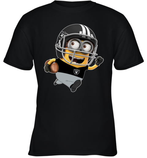 NFL Oakland Raiders Minions Disney Football Sports zB4lPH904JK youth t shirt 26 95 151514 front black