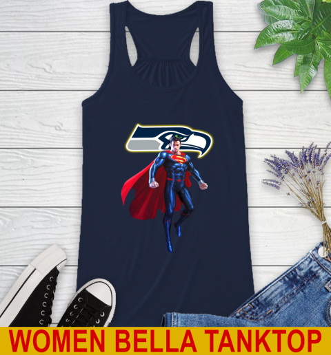 NFL Superman DC Sports Football Seattle Seahawks Racerback Tank 11