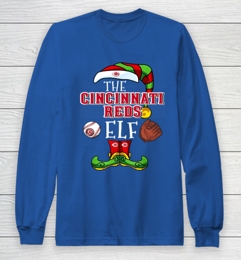 Cincinnati Reds Christmas ELF Funny MLB Long Sleeve T-Shirt 6