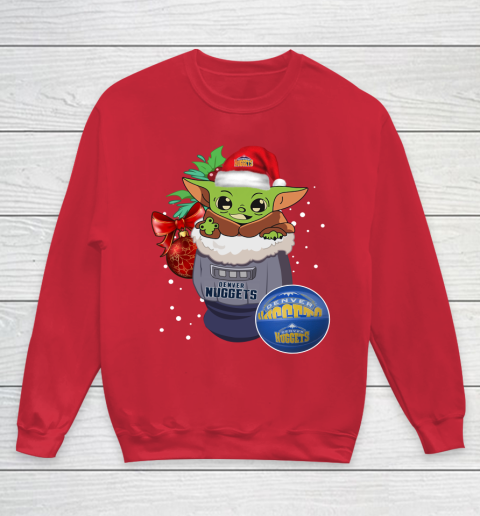Denver Nuggets Christmas Baby Yoda Star Wars Funny Happy NBA Youth Sweatshirt 9
