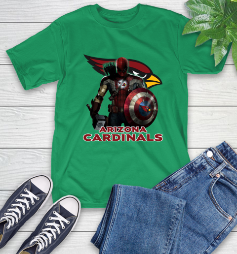 NFL Captain America Thor Spider Man Hawkeye Avengers Endgame Football Arizona Cardinals T-Shirt 7