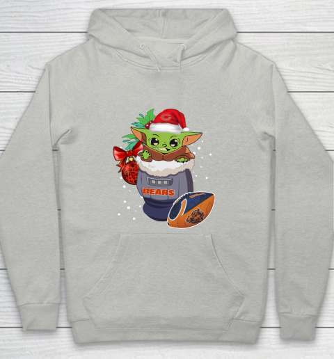 Chicago Bears Christmas Baby Yoda Star Wars Funny Happy NFL Youth Hoodie 2