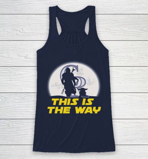 Colorado Rockies MLB Baseball Star Wars Yoda And Mandalorian This Is The Way Racerback Tank 8