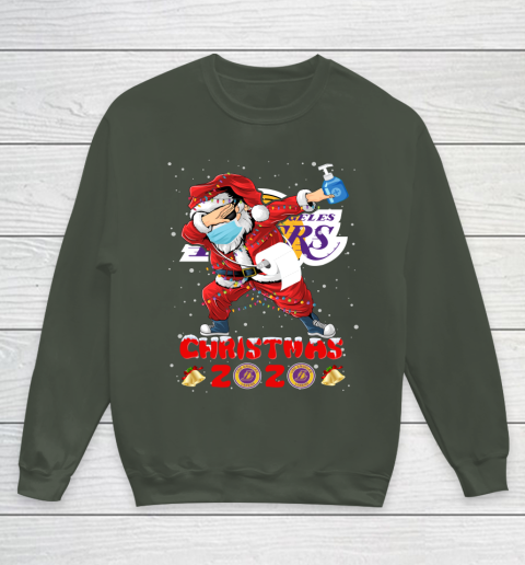 Los Angeles Lakers Funny Santa Claus Dabbing Christmas 2020 NBA Youth Sweatshirt 8