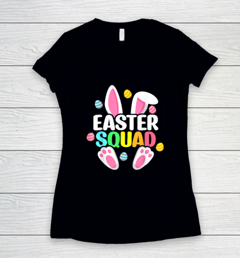 Easter Squad Family Matching Easter Day Bunny Egg Hunt Group Women's V-Neck T-Shirt